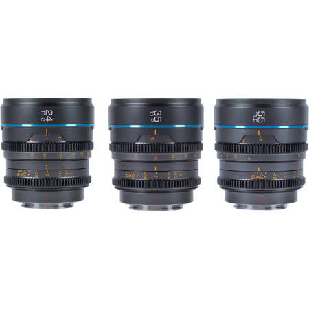 Sirui Night Walker 24mm, 35mm and 55mm T1.2 Cine 3-Lens Set for